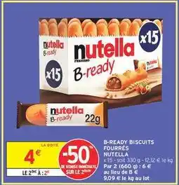 Intermarché B-READY BISCUITS FOURRÉS NUTELLA offre