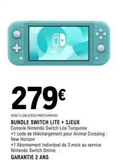 E.Leclerc BUNDLE SWITCH LITE + 3JEUX offre