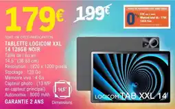 E.Leclerc TABLETTE LOGICOM XXL 14 128GB NOIR offre