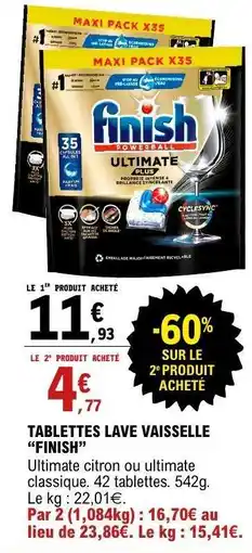 E.Leclerc Tablettes Lave Vaisselle Finish offre