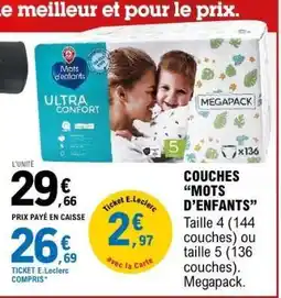 E.Leclerc COUCHES “MOTS D’ENFANTS” offre