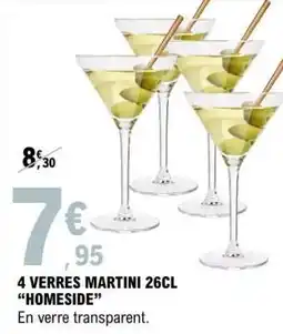 E.Leclerc 4 VERRES MARTINI 26CL HOMESIDE offre