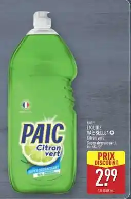 ALDI PAIC Liquide Vaisselle Citron vert offre