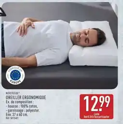 ALDI NOVITESSE OREILLER ERGONOMIQUE offre