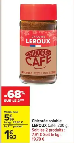 Carrefour Chicorée soluble leroux offre