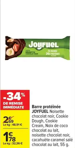 Carrefour Barre protéinée joyfuel offre