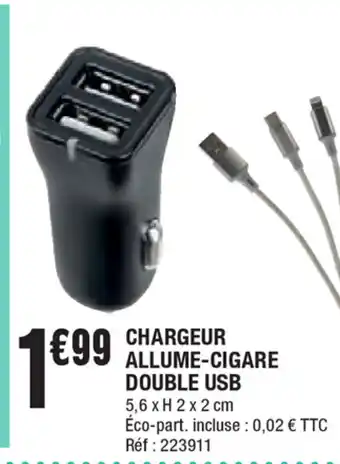 La Foir'Fouille Chargeur Allume-Cigare Double USB offre