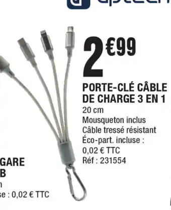 Porte-Clé Cùble de Charge 3 en 1