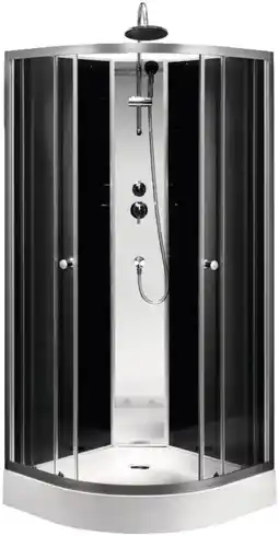 Brico Dépôt Cabine de douche hydromassante 85 x 85 cm black & miroir offre