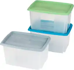 Brico Dépôt Lot de 3 boîtes 45 l + couvercle coloris offre