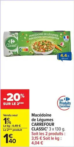 Carrefour Macédoine de légumes carrefour classic offre