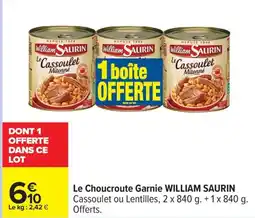 Carrefour Le choucroute garnie william saurin offre