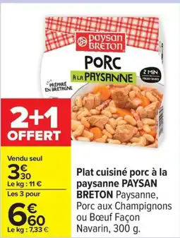 Carrefour Plat cuisiné porc à la paysanne paysan breton offre