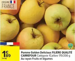 Carrefour Pomme golden delicious filière qualité carrefour offre