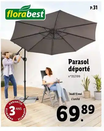 Lidl Parasol déporté offre