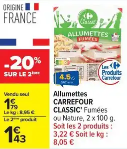 Carrefour Allumettes carrefour classic offre