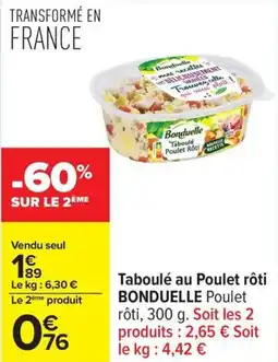 Carrefour Taboulé au poulet rôti bonduelle offre