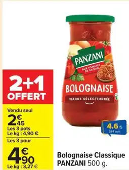 Carrefour Bolognaise classique panzani offre