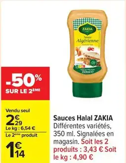 Carrefour Sauces halal zakia offre