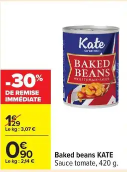Carrefour Baked beans kate offre