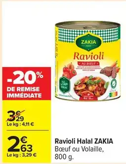 Carrefour Ravioli Halal ZAKIA offre