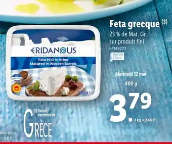 Lidl Feta grecque offre