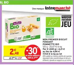 Intermarché Hyper Mon premier biscuit fondant POMMETTE BIO offre