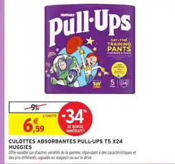 Intermarché Hyper HUGGIES Culottes absorbantes pull-ups t5 x24 offre