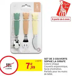 Intermarché Hyper Set de 3 couverts sophie la girafe offre