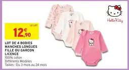 Intermarché Hyper Lot de 4 bodies manches longues fille ou garcon licence offre