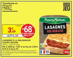 Intermarché Hyper FLEURY MICHON Lasagnes à la bolognaise offre