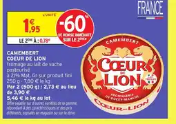 Intermarché Hyper COEUR DE LION Camembert offre