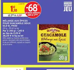 Intermarché Hyper OLD EL PASO Mélange aux épices pour guacamole doux offre