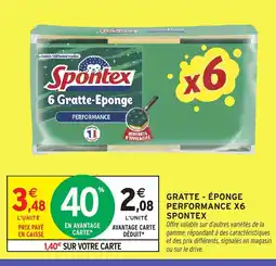 Intermarché Hyper SPONTEX Gratte - éponge performance x6 offre