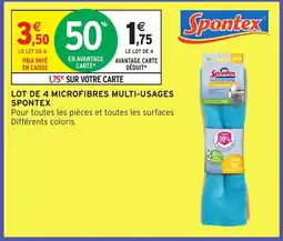 Intermarché Hyper SPONTEX Lot de 4 microfibres multi-usages offre