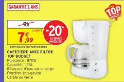 Intermarché Hyper TOP BUDGET Cafetière avec filtre offre