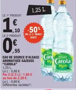 E.Leclerc Express CAROLA Eau de source d'alsace aromatisée gazeuse offre