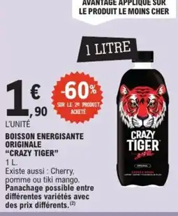 E.Leclerc Express CRAZY TIGER Boisson energisante originale offre