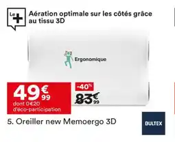 BUT BULTEX Oreiller new Memoergo 3D offre