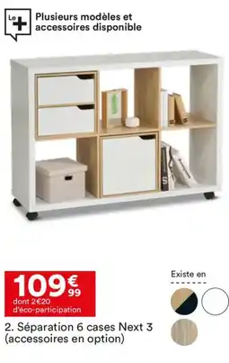 BUT Séparation 6 cases Next 3 (accessoires en option) offre