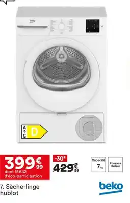 BUT BEKO Sèche-linge hublot offre