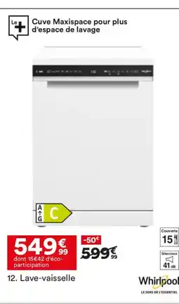 BUT WHIRLPOOL Lave-vaisselle offre