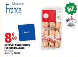 Auchan Supermarché FESTEIN D'ALSACE 6 cervelas obernois offre