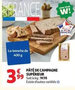 Auchan Supermarché Pâté de campagne supérieur offre