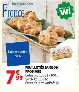 Auchan Supermarché Feuilletés jambon fromage offre