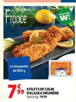 Auchan Supermarché 8 filets de colin d'alaska meunière offre