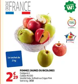 Auchan Supermarché Pommes jaunes ou bicolores offre