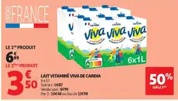 Auchan Supermarché Lait vitaminé viva de candia offre