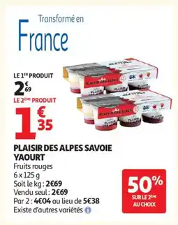 Auchan Supermarché Plaisir des alpes savoie yaourt offre