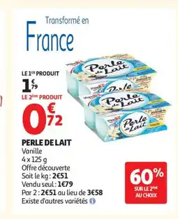 Auchan Supermarché PERLE DE LAIT offre